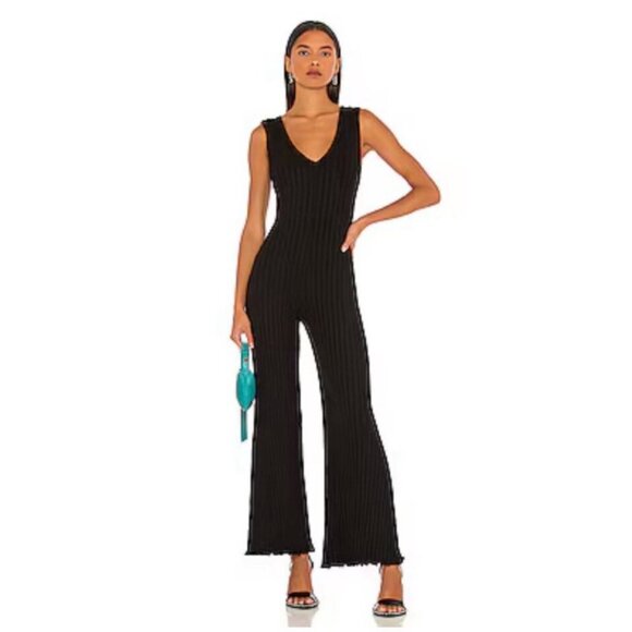 Simon Miller Moa Ribbed Jumpsuit in Black - Picture 2 of 7